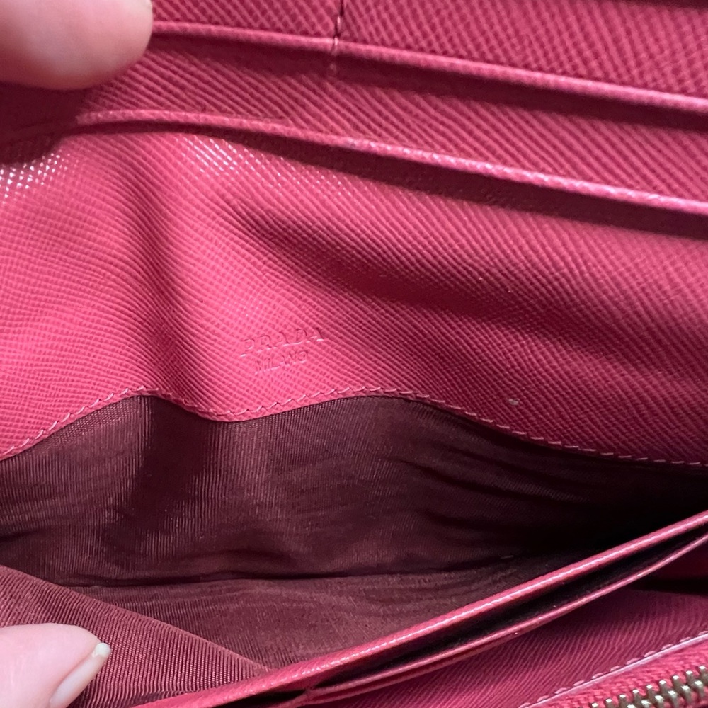 Pre-owned Prada Pink Saffiano Leather Continental Flap Wallet - Picture 4 of 14